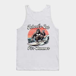 School's Out For Summer Bigfoot Surfing Tank Top